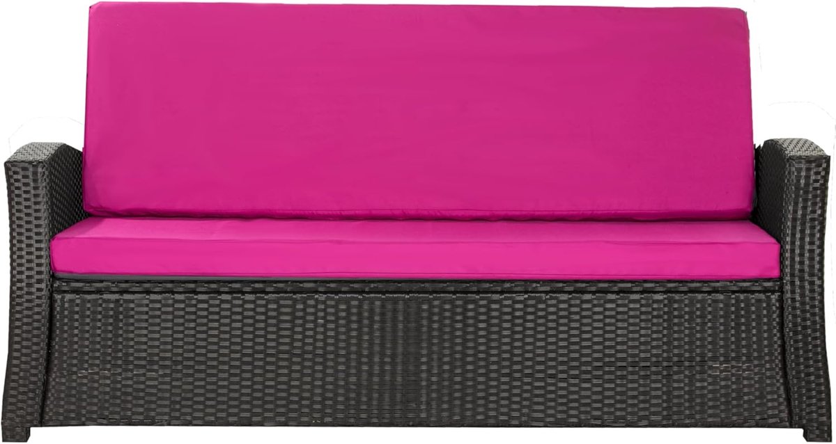 zitkussen voor tuinbank polyrotan, comfortabel zitkussen voor tuinbanken, ideale tuinbank, kussen voor schommelbank, roze, 110 x 50 x 50 cm