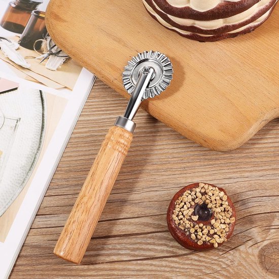 Gebak Cutter Professionele Pasta Maker en Ravioli Pizza Making Wiel met Roller, Zinklegering Knoedel Kant Deeg Noedel, voor Keuken, 561518_1-SALZZ-F — afbeelding 4