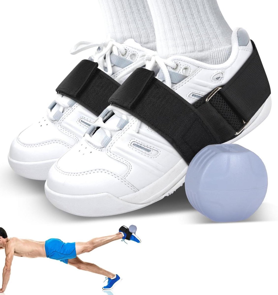 Enkelband Gewichten - Voetbanden Fitness - Beentraining Thuis - Verstelbaar Nylon - Max 150kg - Zwart
