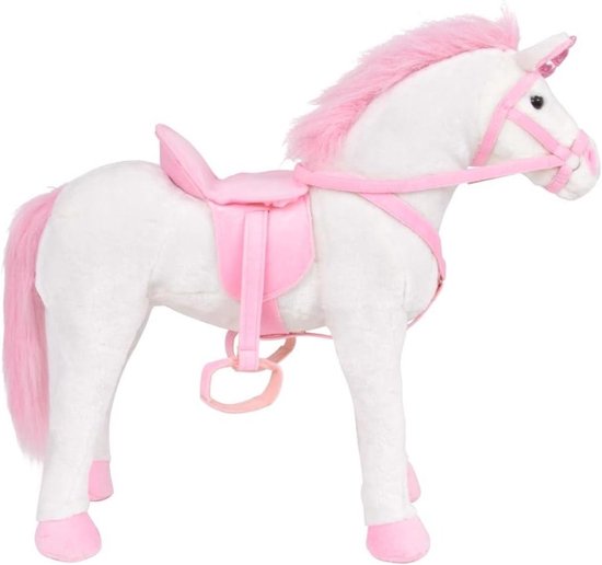 Pluche Eenhoorn Paard - Speelgoed Rijden - Kinderen Spelen - Extra Groot Formaat - Max 100 kg - Wit Pluche Eenhoorn Paard - Speelgoed Rijden - Kinderen Spelen - Extra Groot Formaat - Max 100 kg - Wit