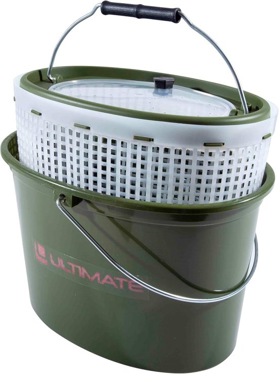 Aasvisemmer - Aasopslag emmer - Levend aas bewaren - Met uitneembare mand - 15 liter - Veelkleurig — afbeelding 5