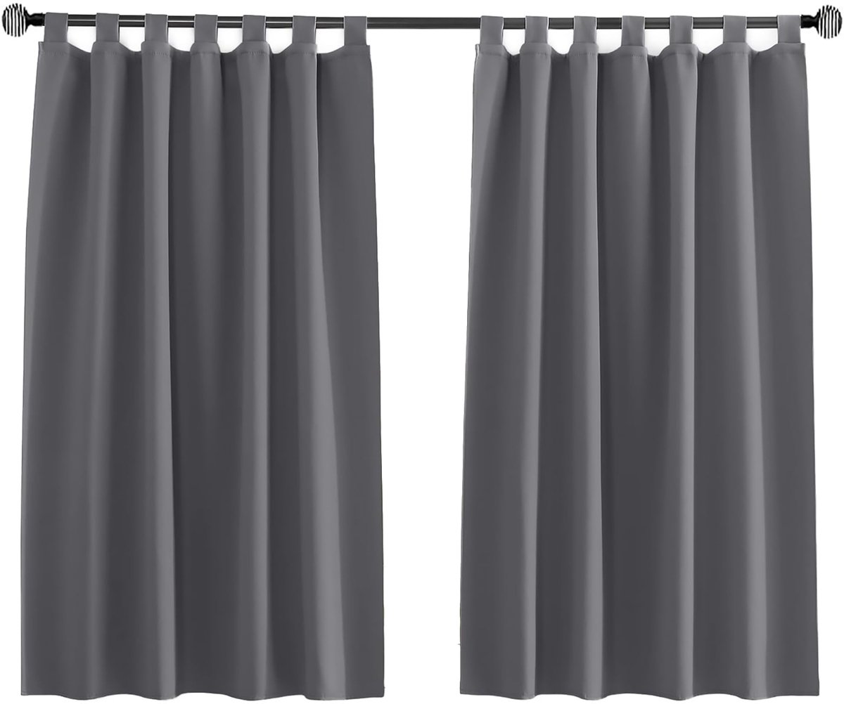 Verduisteringsgordijn, kort, keukenraam, gordijnen, ondoorzichtig, slaapkamer met lussen, 1 stuks, 1 stuks, 100 x 150 cm (b x h)