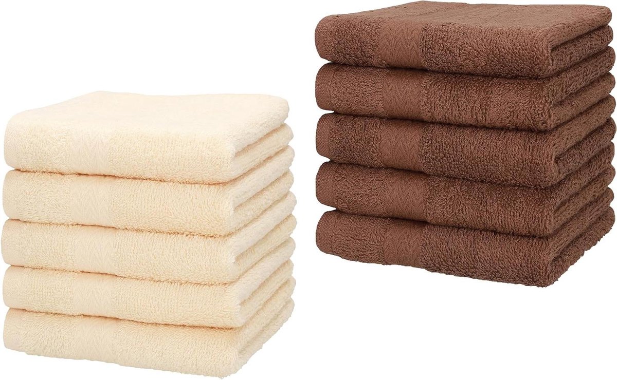 Zeepdoekjes Katoen - Gastendoekjes Wasdoekjes - Hygiënisch Werken - Dubbele Rand Lus - 30x30 cm - Bruin Beige