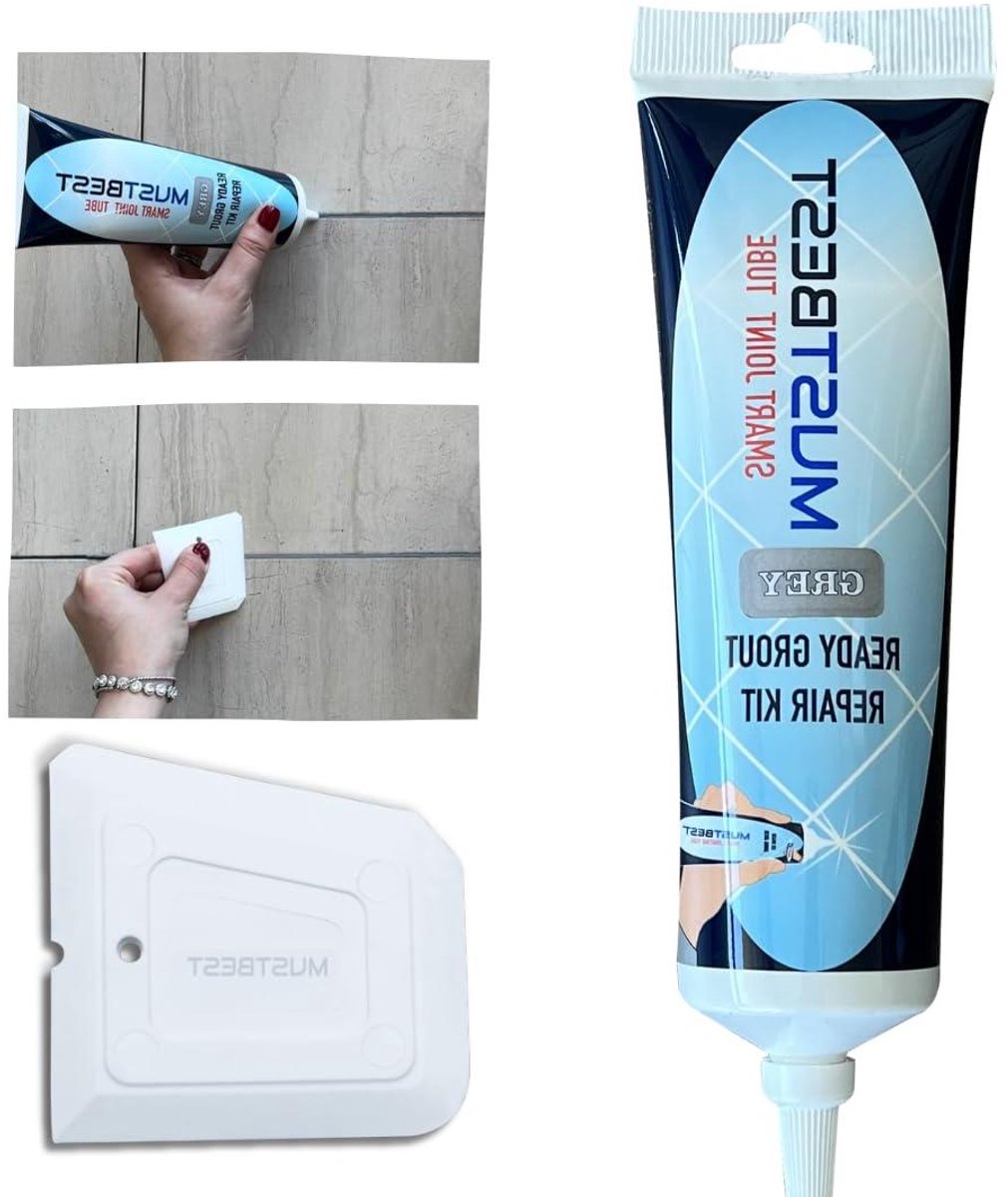 Tegel Vullingsbuis - Voegenvuller Squeeze Buis - Tegels Repareren - Sneldrogende Mortel - 40 ml - Grijs