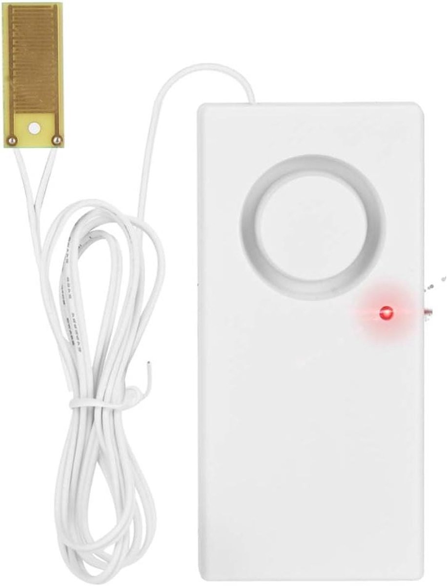 Waterdetector Alarm - Lekkage Sensor - Water Overloop - 120 Decibel - 1x1x1 cm - Wit