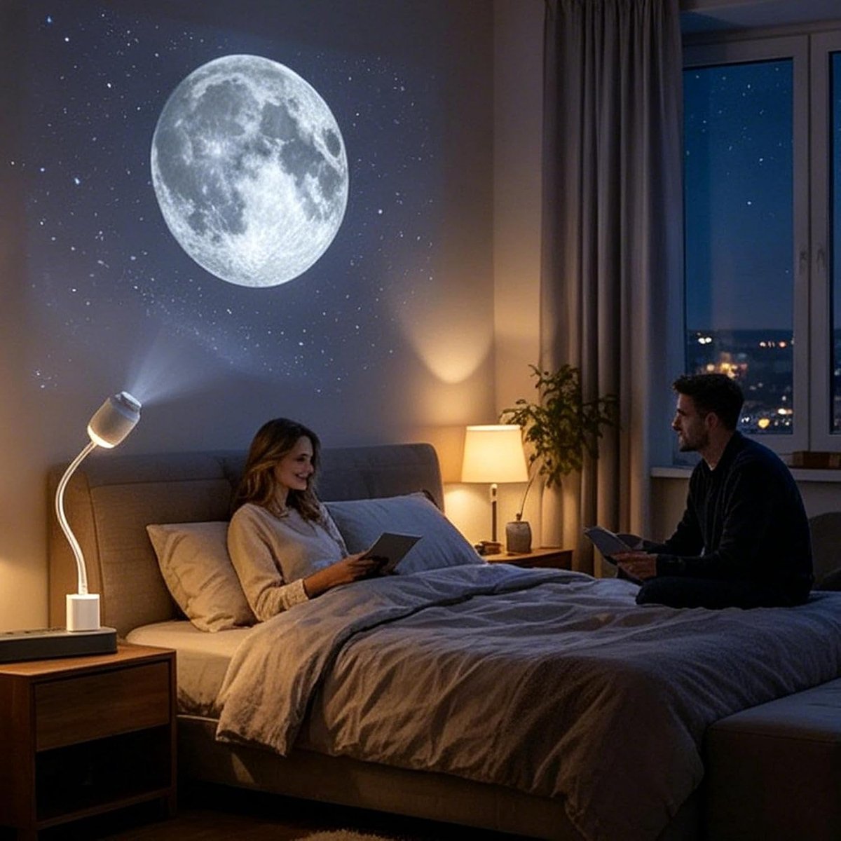2-in-1 Sterrenprojector & Nachtlampje met 12 Verwisselbare Films - Sterrenhemelprojector - Galaxy projector - 360° verstelbare LED-nachtlamp - USB - Voor Slaapkamer, Auto en Kinderkamer – foto 4