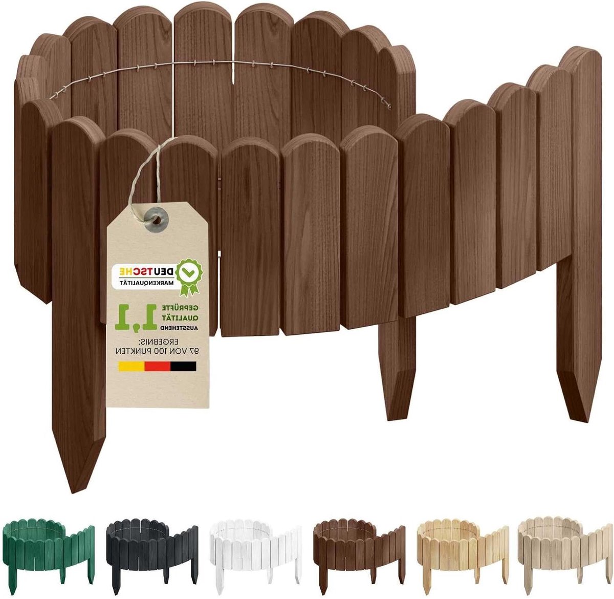 Houten Tuinrand - Flexibele Omheining - Tuin Decoratie - Natuurlijke Impregnatie - 100 cm - Bruin
