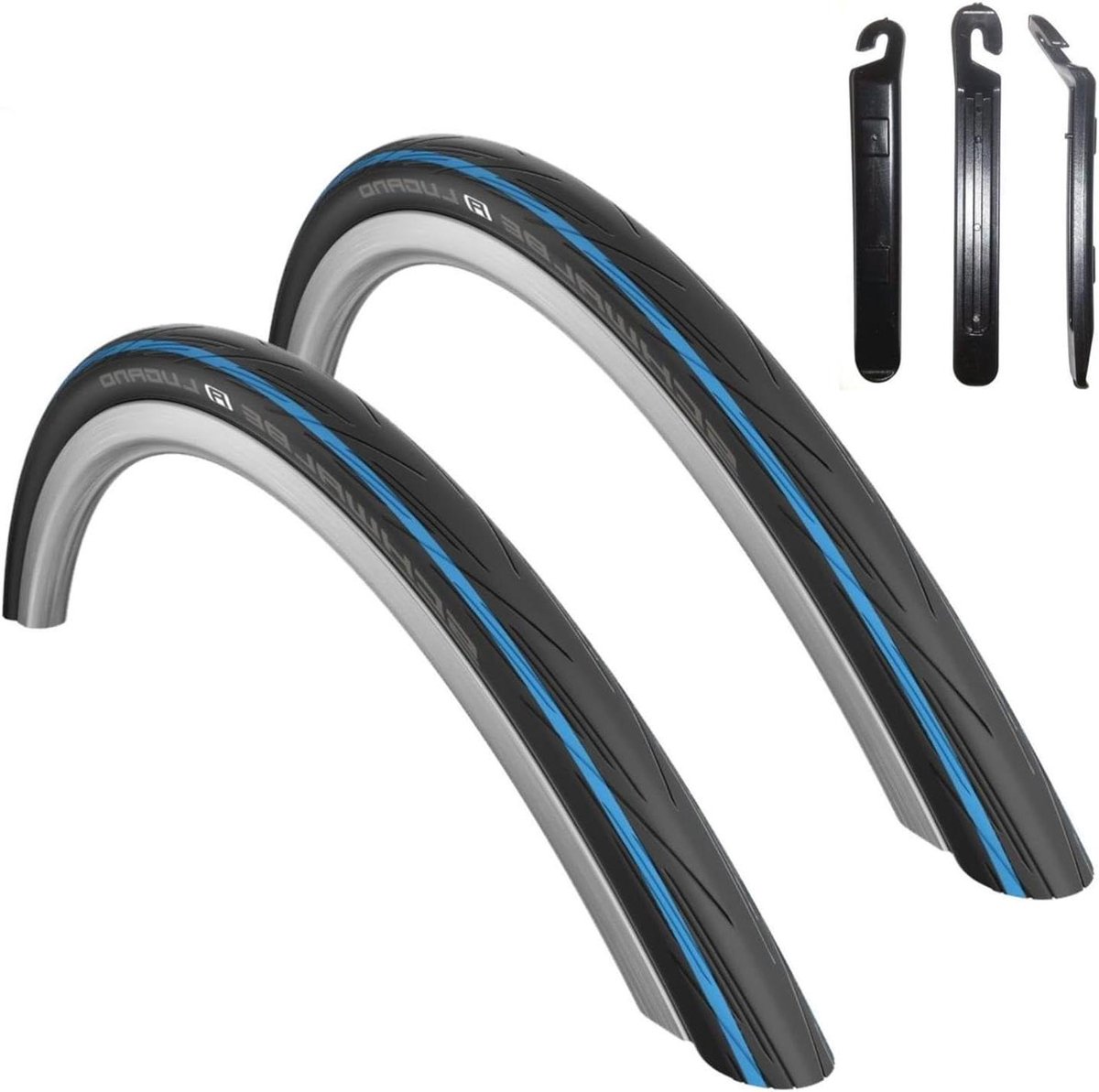 Racefiets Banden Set - Banden Wielset - Fietsen Onderhoud - Met Kevlar Guard - 28 Inch 25-622 - Zwart Blauw