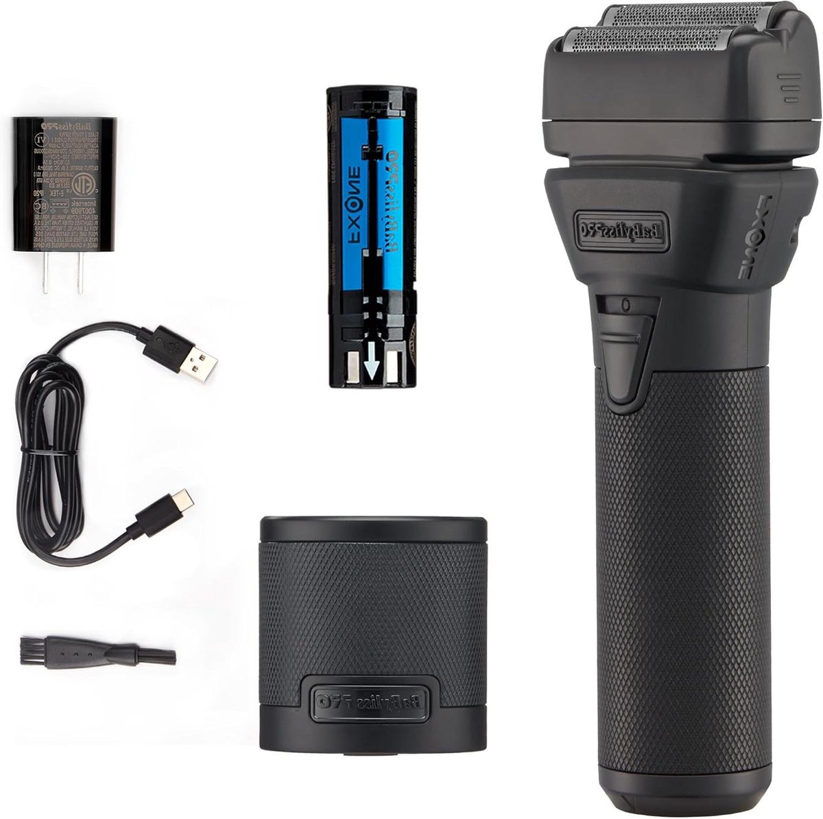 Metalen Scheerapparaat - Dubbele Folie Shaver - Glad Scheren - Verwisselbare Batterij - 771 g - Zwart