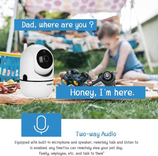 Beveiligingscamera Binnen - IP Camera Woning - Huisbewaking Thuis - Automatische Bewegingsdetectie - Full HD 1080P - Wit — afbeelding 4