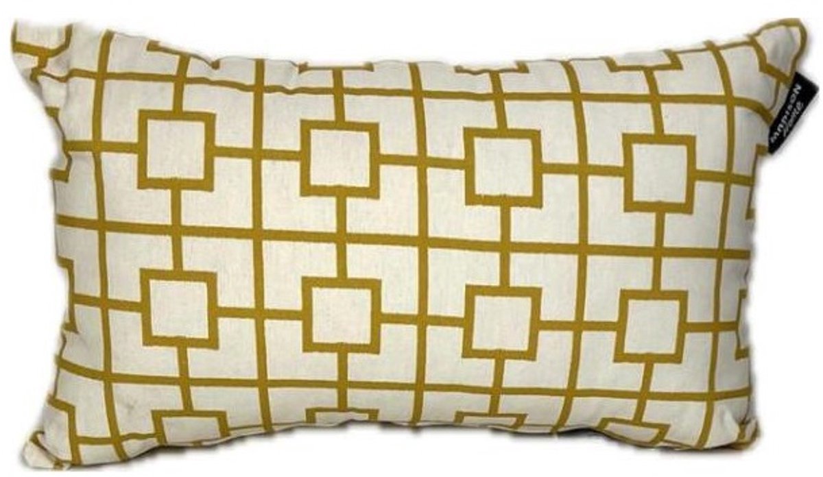Madison sierkussen 45x25 cm Block white/yellow