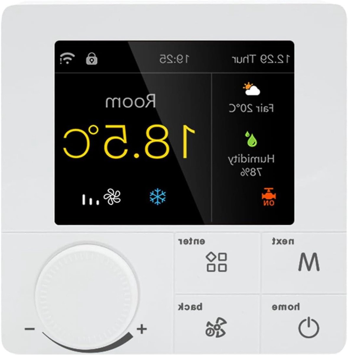 Slimme Wifi Thermostaat - Klimaatregelaar - Energie Besparen - 4-buis Systeem - 8.6 x 8.6 cm - Wit