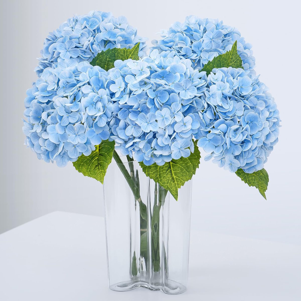 Kunstbloemen, 53,3 cm, voelt echt, vol bloemscherm van latex met stengels, grote kunsthortensiabloemen voor bruidsboeketten, woondecoratie, feest, tafelstukken, 3 stuks