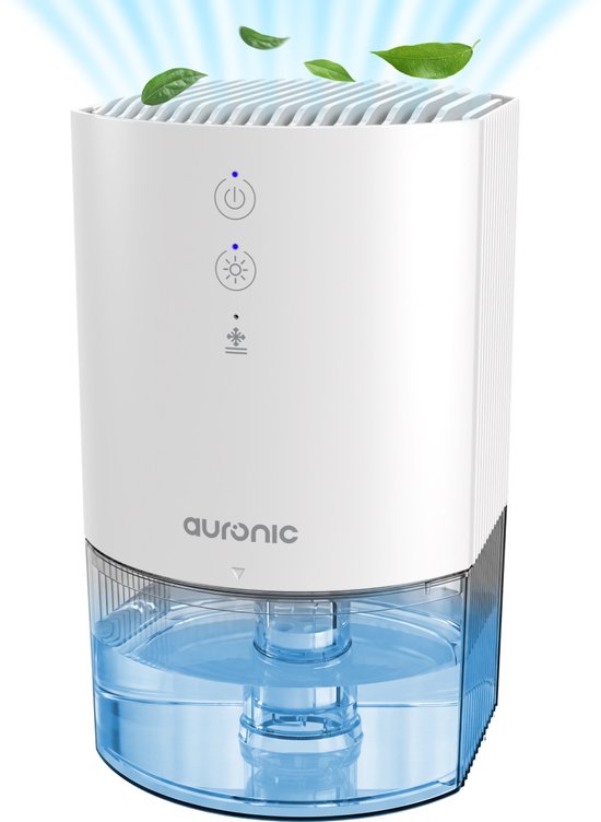 Auronic Luchtontvochtiger - Ontvochtigt 240ml Per Dag - 900ml Waterreservoir - Geluidsarm - Vochtopnemer voor in Badkamer, Slaapkamer, Kledingkast - Dehumidifier - Wit