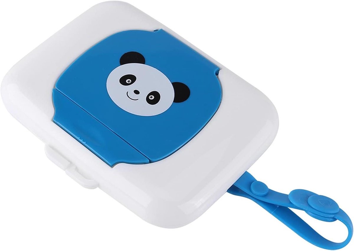 Draagbare Doekjes Doos - Reisdispenser Babydoekjes Houder - Babyverzorging Onderweg - Met Hangriem - 16 x 13 x 3 cm
