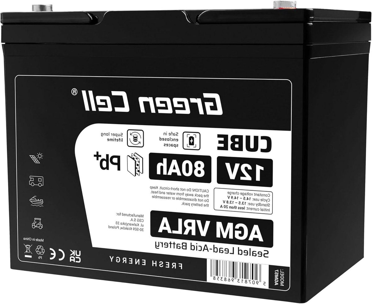 AGM Batterij - Voedingsaccu Oplaadbaar - Energie Opslag - Onderhoudsvrij VRLA - 12V 80Ah - Niet gespecificeerd