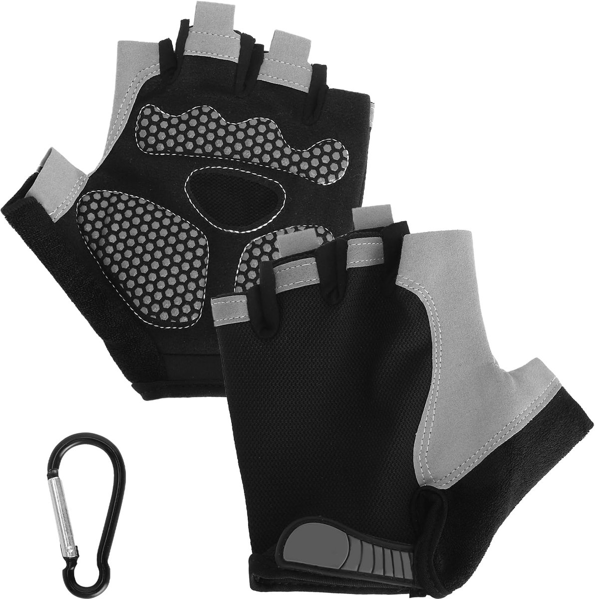 Fietshandschoenen voor heren en dames, antislip handschoenen voor fitness, trainingshandschoenen met klittenbandsluiting, ademende fietshandschoenen, halve vingers, zomer, voor fietsen