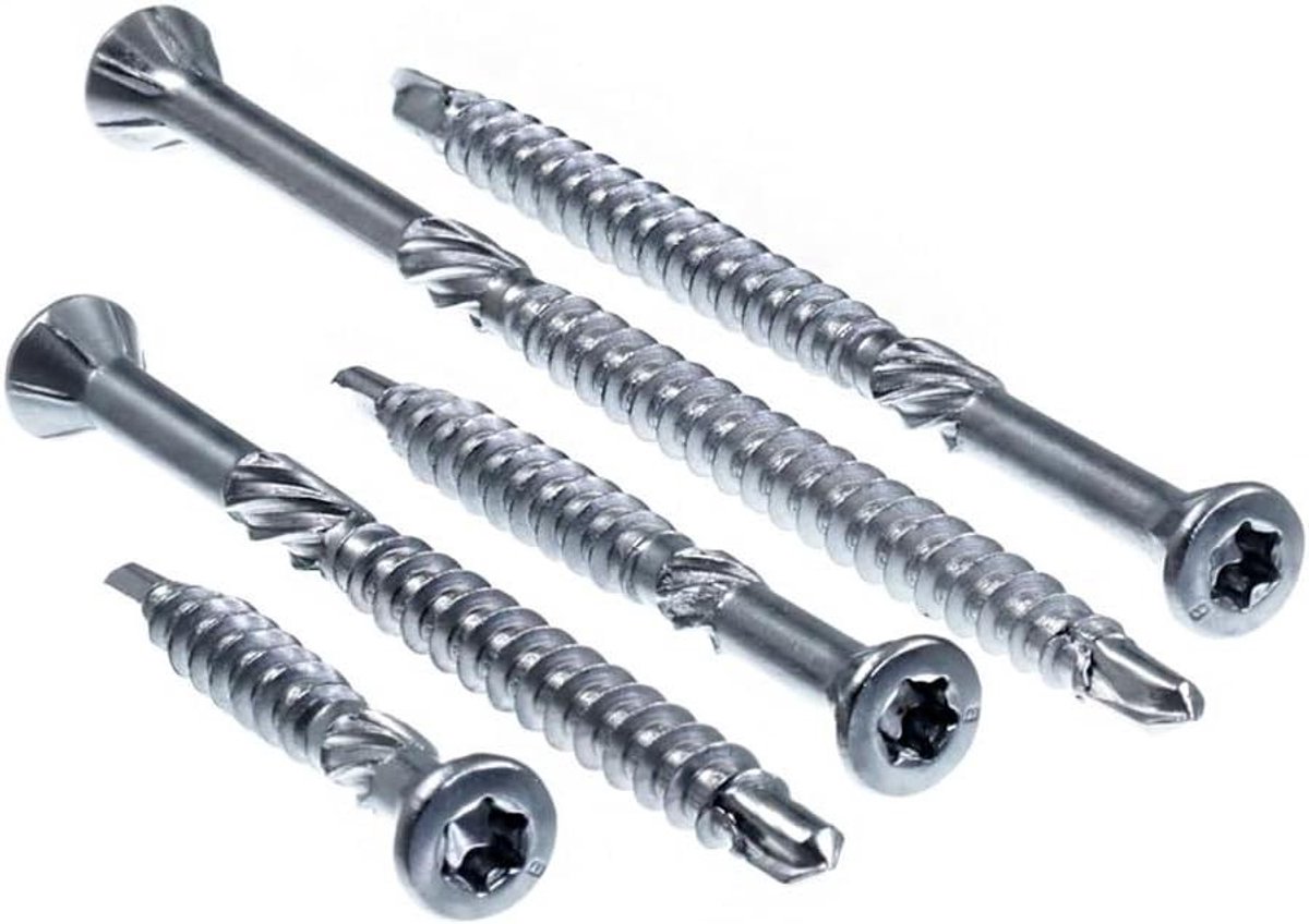 Houtconstructieschroef - Metaalschroef - Houtverbindingen maken - Geïntegreerde boorpunt - 3.2 x 50 mm 100 stuks - Zilverkleurig
