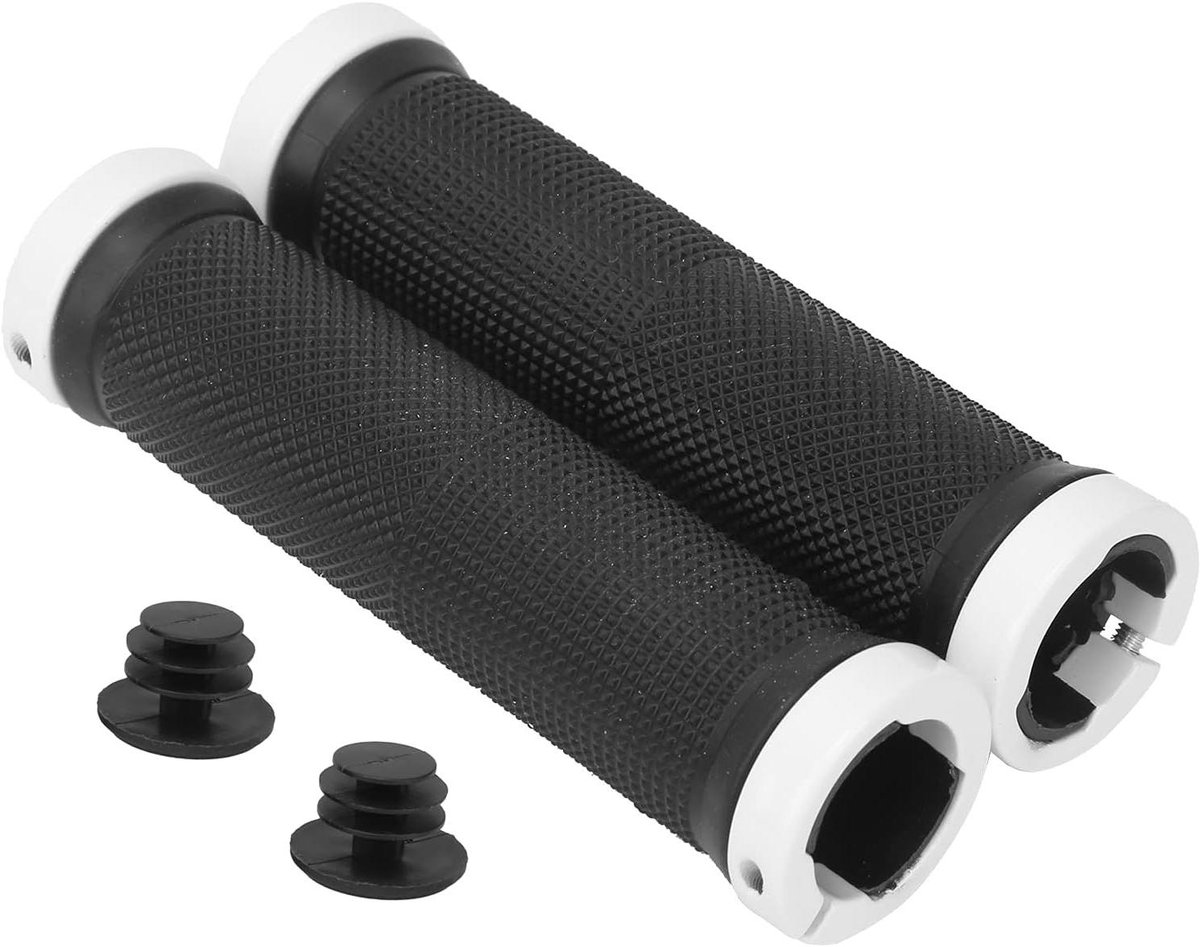 Fietsstuurgrepen - Handvatten Stuur - Comfortabel Fietsen - Antislip Rubber - 128 mm - Wit