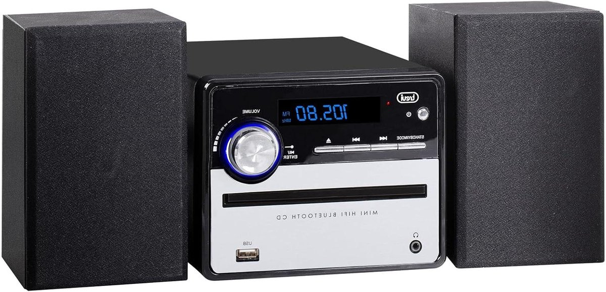 HiFi Stereo Installatie - Compact Systeem - Muziek Luisteren - Geïntegreerde CD MP3 Speler - 20 Watt - Zwart