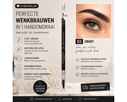 Valleynet Waterproof Wenkbrauwpotlood Zwart | Langdurige Brow Pencil met Gratis Puntenslijper voor Natuurlijk Gevormde Wenkbrauwen