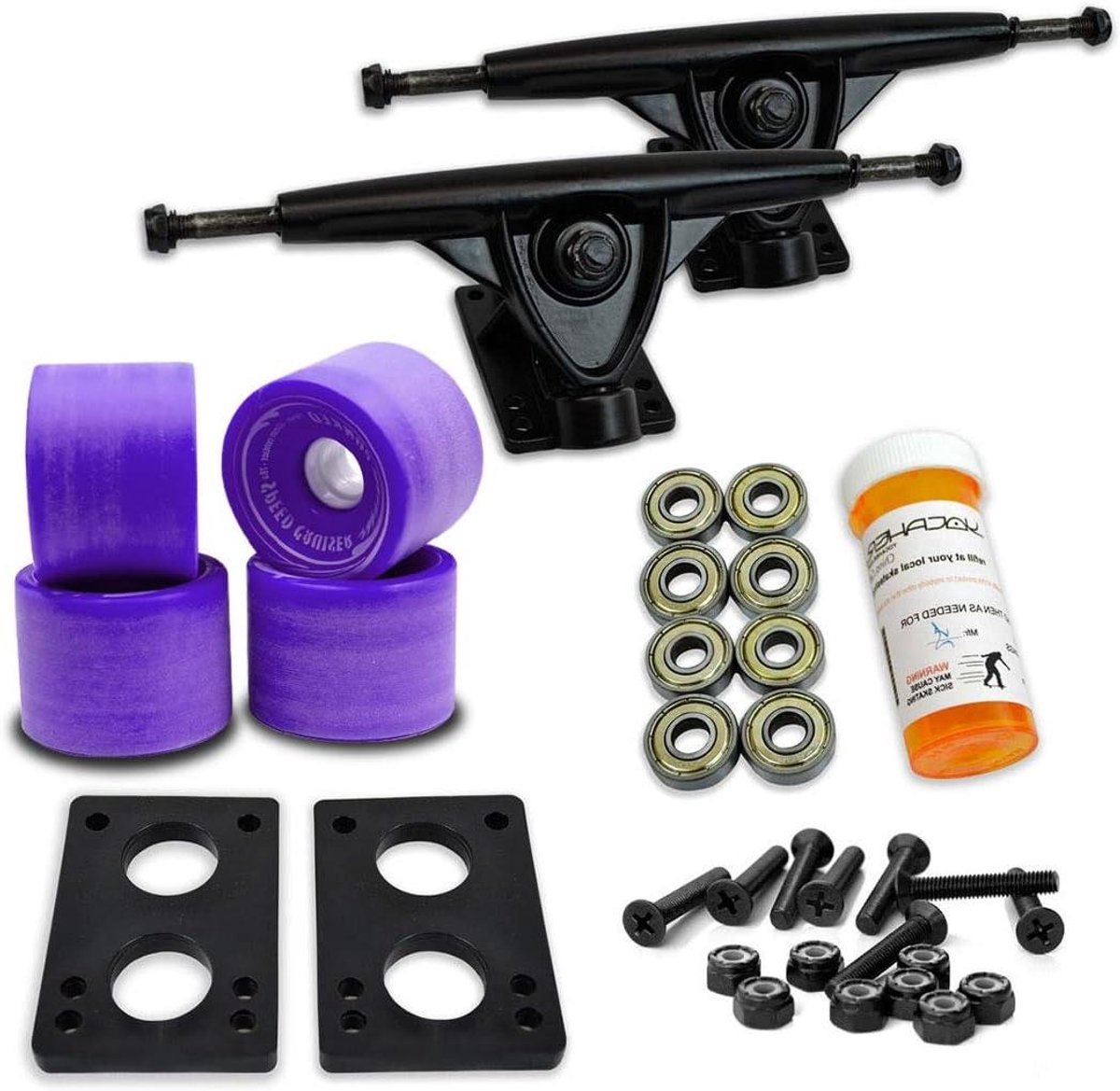 Longboard Skateboard Set Cruiser Wielen Skateboarden HD7 Reverse Kingpin 71mm Wielen 180mm Trucks