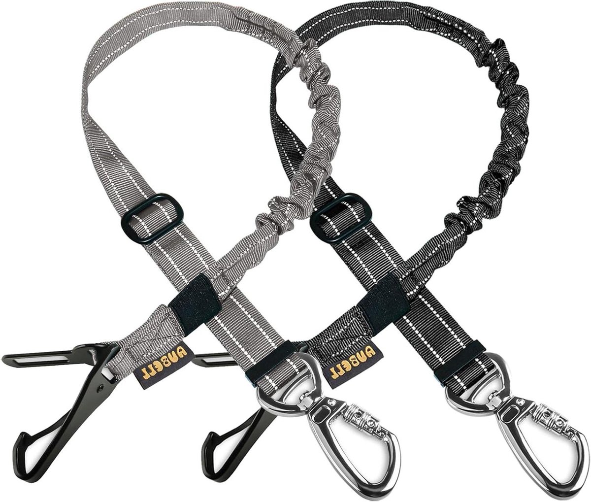 Hondenveiligheidsgordel - Autogordel hond - Veilig reizen - 3-in-1 ontwerp - 25-32 inch - Zwart Grijs