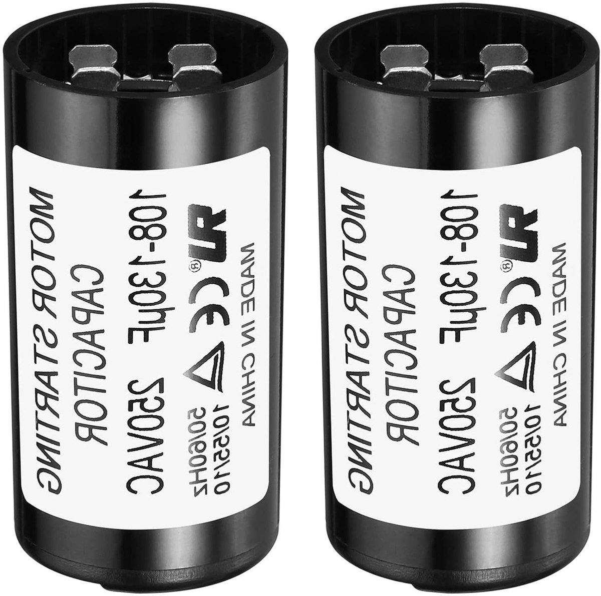 Motor Startcondensator - Condensator Motor - Motor Starten - Klein Volume Lichtgewicht - 36 x 70 mm - Zwart