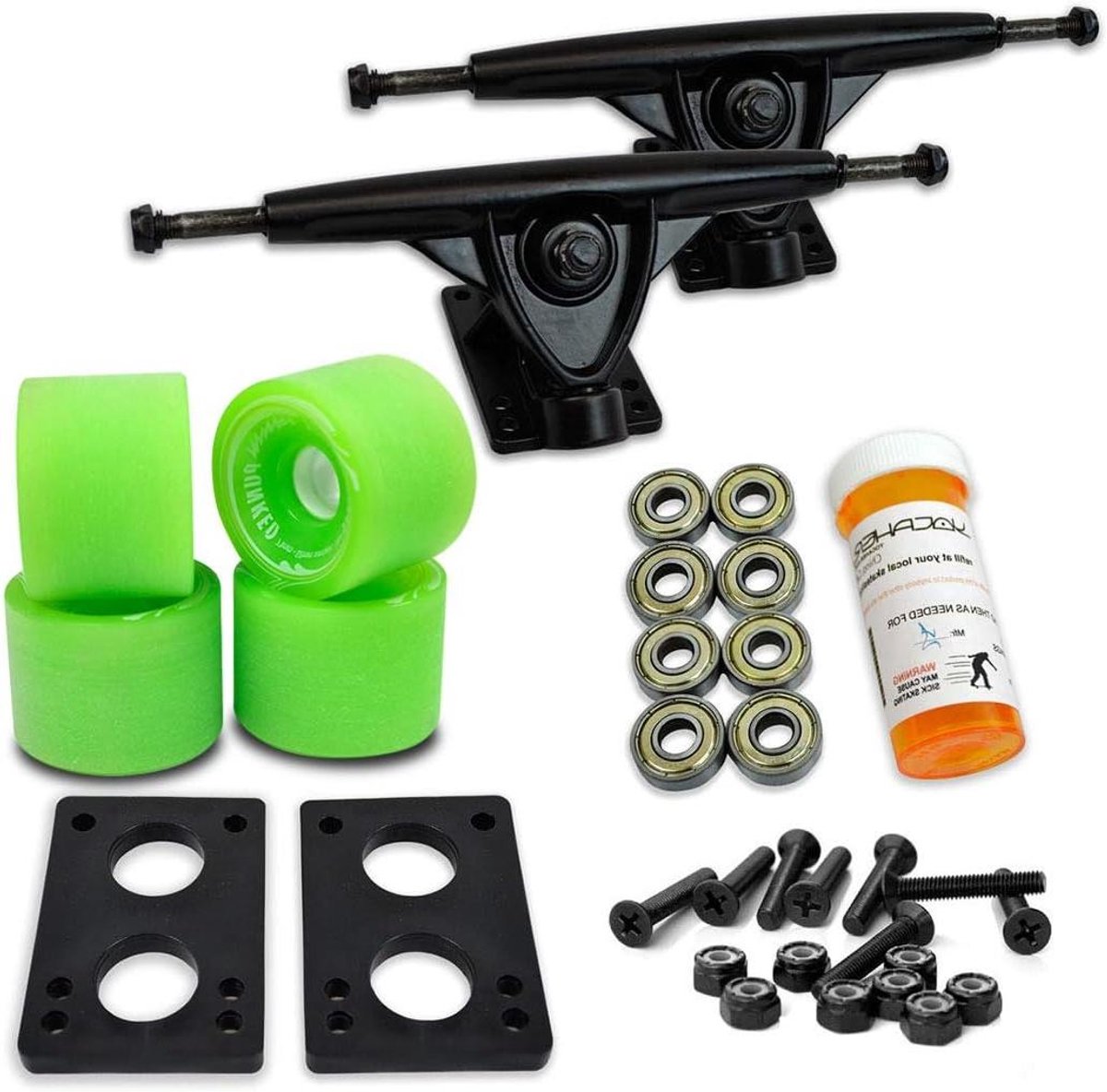 Longboard Skateboard Set Cruiser Wielen Trucks Skeeleren Straat Reverse Kingpin Trucks 71mm Wielen 180mm Trucks