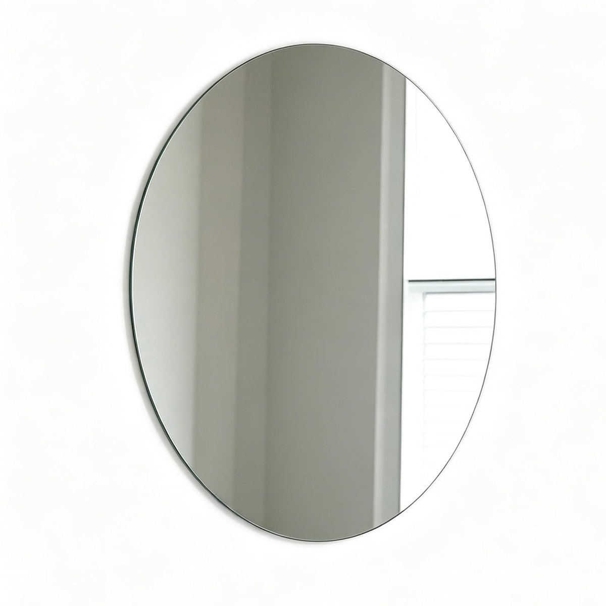 Spiegel, 50 × 40 cm, HD, zelfklevend, grote ovale spiegel zonder frame, zelfklevende glazen tegels, ovale spiegel voor badkamer, woonkamer, entree