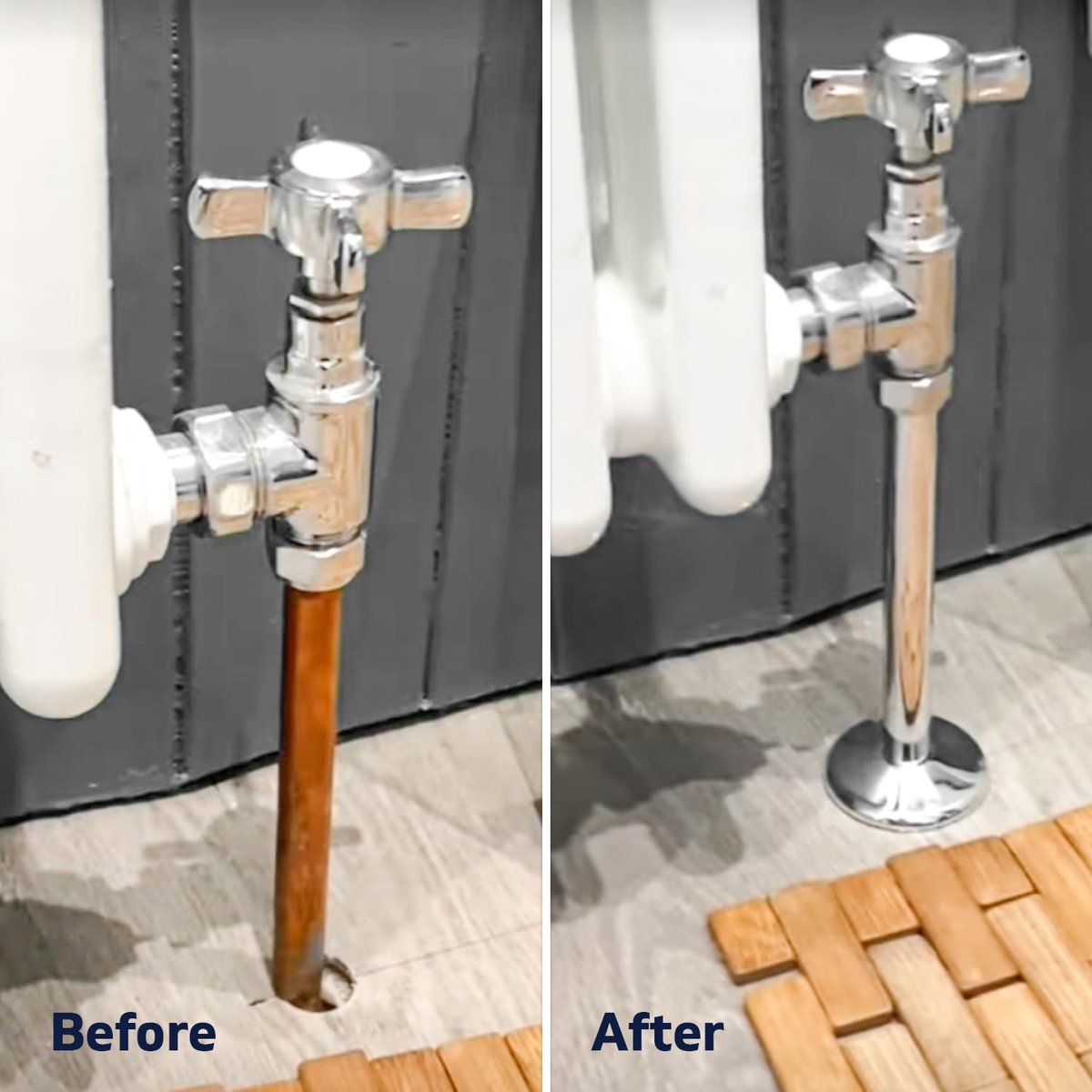 Radiatorpijp Kragen - Pijpkragen Verchroomd - Verbergen Leidingen - Eenvoudige Klik Installatie - 15 mm Gat - Chroom