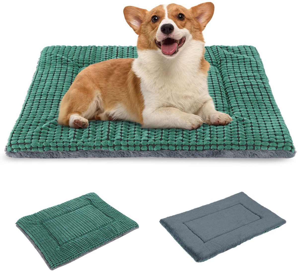 Benchkussen, Memory Foam Bedden, Zachte Warme Huisdierkussen voor Kleine, Middelgrote Honden, Wasbare Huisdier Slaapmatras Kennelkussen XH079 (76 x 50 x 4 cm, Groen)