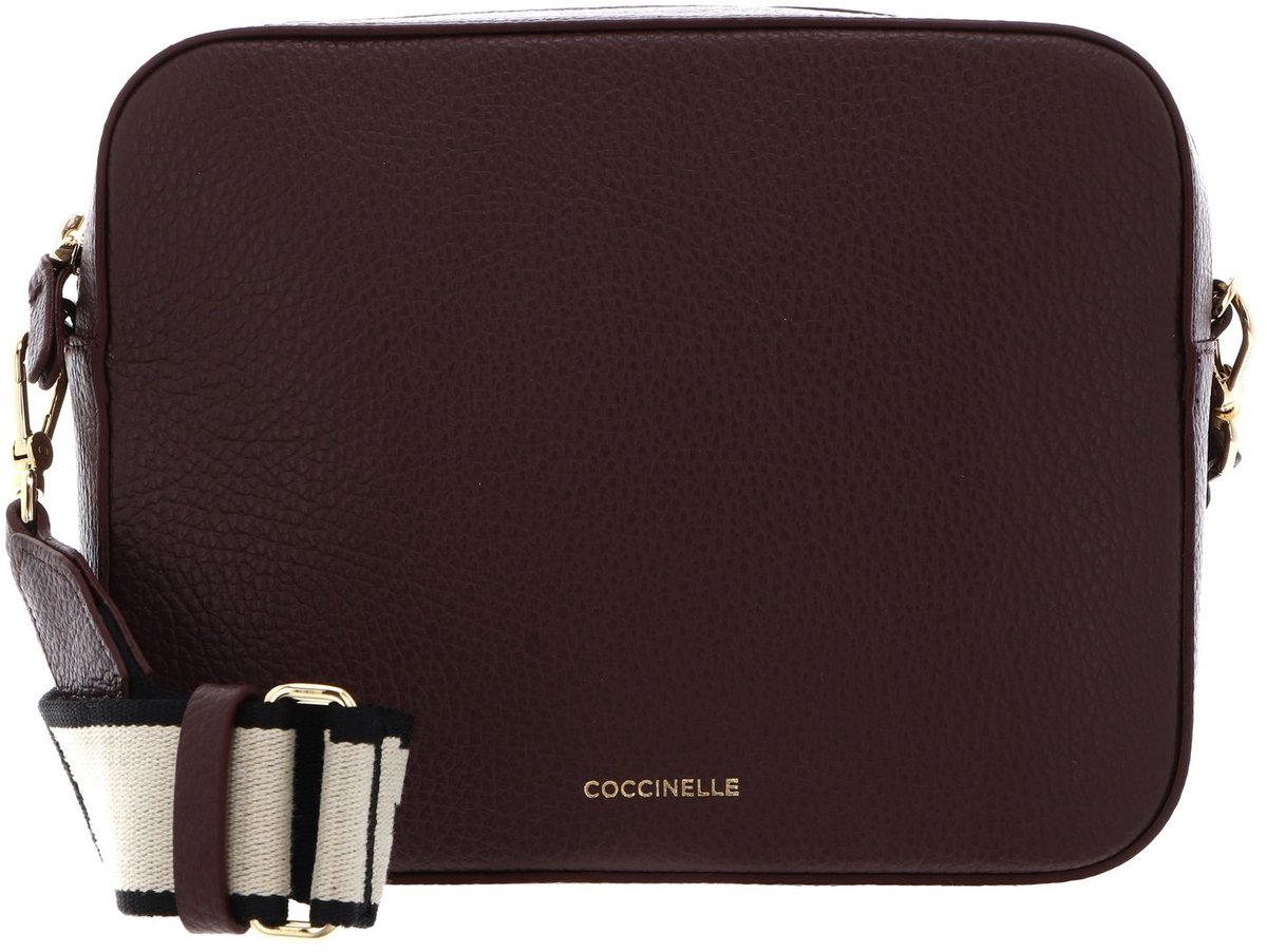 COCCINELLE Leren schoudertas Tebe Crossover Bag Berry donkerpaars