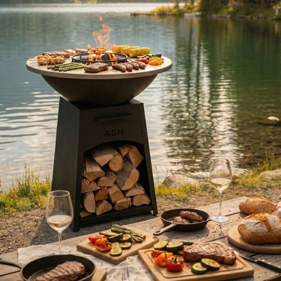 ASH Nova - L - 3-in-1 Plancha BBQ met grillring - Buitenkoken - Plancha BBQ - Plancha Bakken - Zwart - Grillring van Merkloos — afbeelding 2