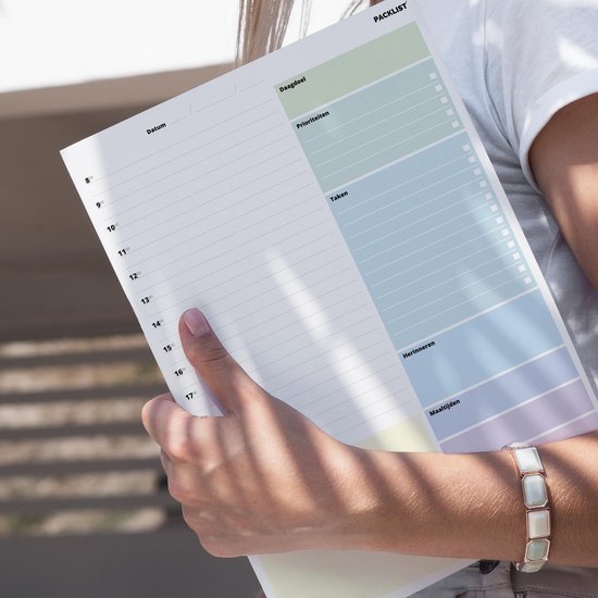 A4 Blok - Dagelijkse Planner voor 52 Dagen - Ongedateerde Agenda met To-do Lijst & Prioriteiten - Made in Europe - Plasticvrij - Plan je Succes! — afbeelding 3