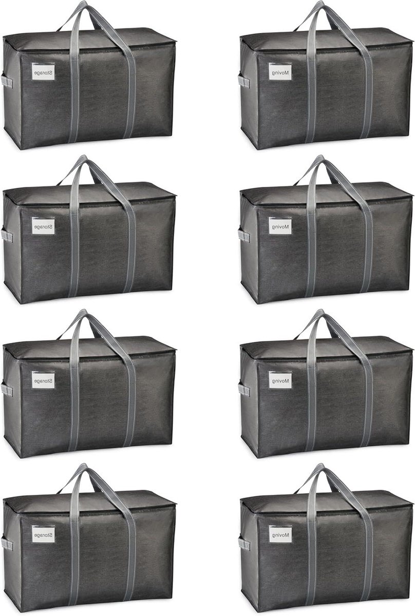 Verhuiszakken - Opbergzakken Kleding - Spullen Verhuizen - Waterbestendig Materiaal - 70 x 42 x 35 cm - Donkergrijs