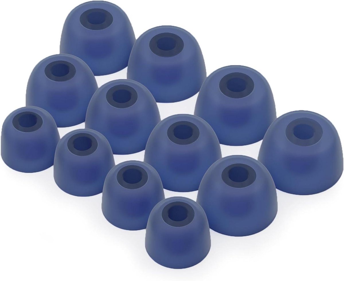 Siliconen Oordopjes - Oordopjes Puntjes - Geluid Verbeteren - Zacht Comfort - 12 Stuks - Blauw