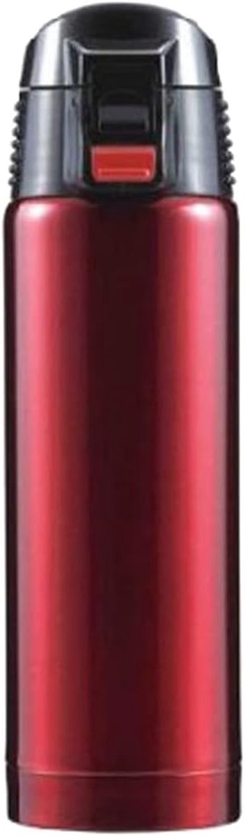 One-Touch Mok - Reismok Thermosbeker - Warme Drankjes Meenemen - Eenvoudige Bediening - 500 ml - Rood