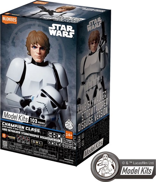 Blokees Luke Skywalker Star Wars Stormtrooper Disguise Version modelbouw | Bouwpakket voor volwassenen en kinderen | Disney Starwars action figure model kit
