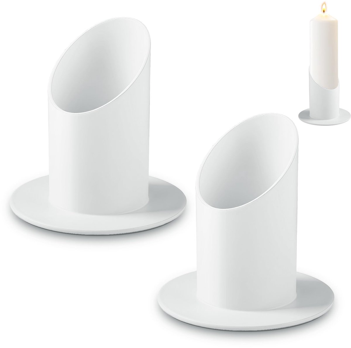 kaarsenhouder voor communie, tafelkaarsenhouder van metaal, voor bruiloft, verjaardagsfeest, heilige communie (wit 2)