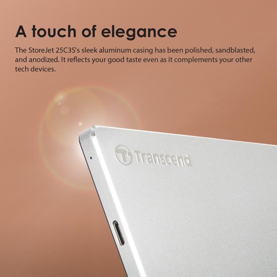 1TB Externe Harde Schijf USB 3.1 Slank Aluminium Ontwerp — afbeelding 4