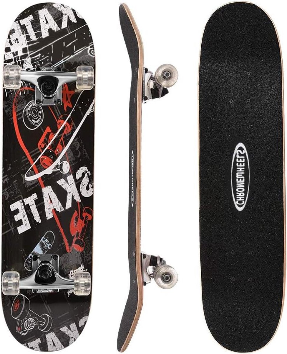 Skateboard Cruiser Longboard Skate Board Basis Stunts Leren Dubbele Kick Concave 31 x 8 inch