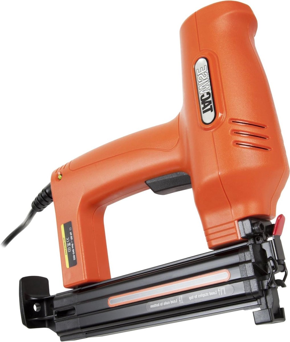 Elektrisch Nagelpistool - Nietmachine Tacker - Klusprojecten Uitvoeren - Dubbele Functie - 35 mm - Oranje