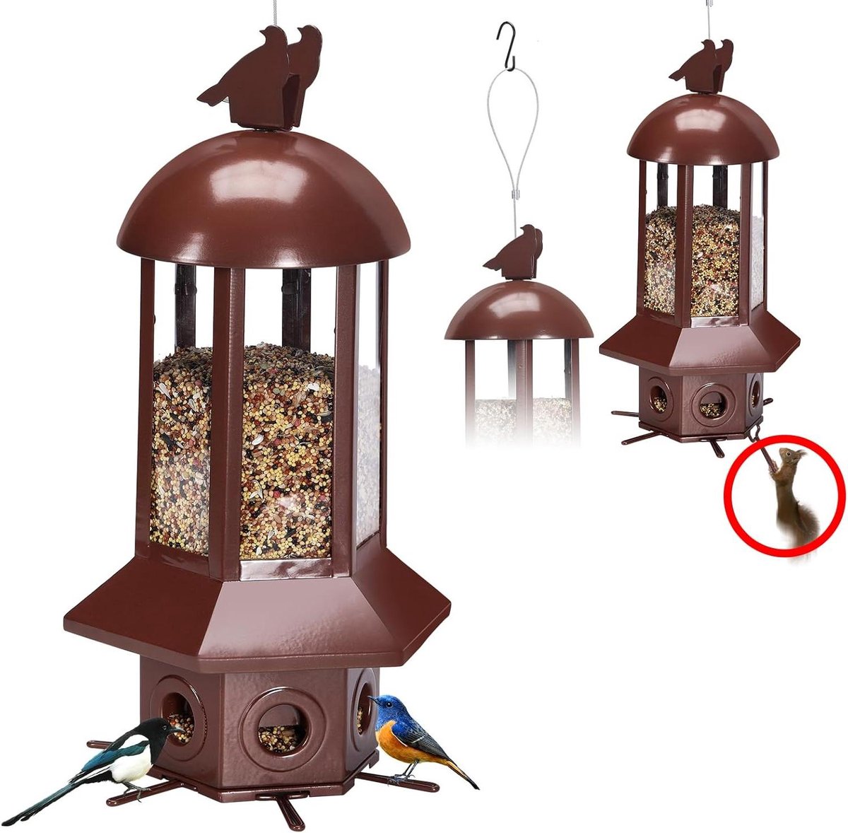 Vogelvoederbak - Voederstation Tuinvogels - Vogels Voeren - Eekhoornbestendig Ontwerp - 23 kg Capaciteit - Groen