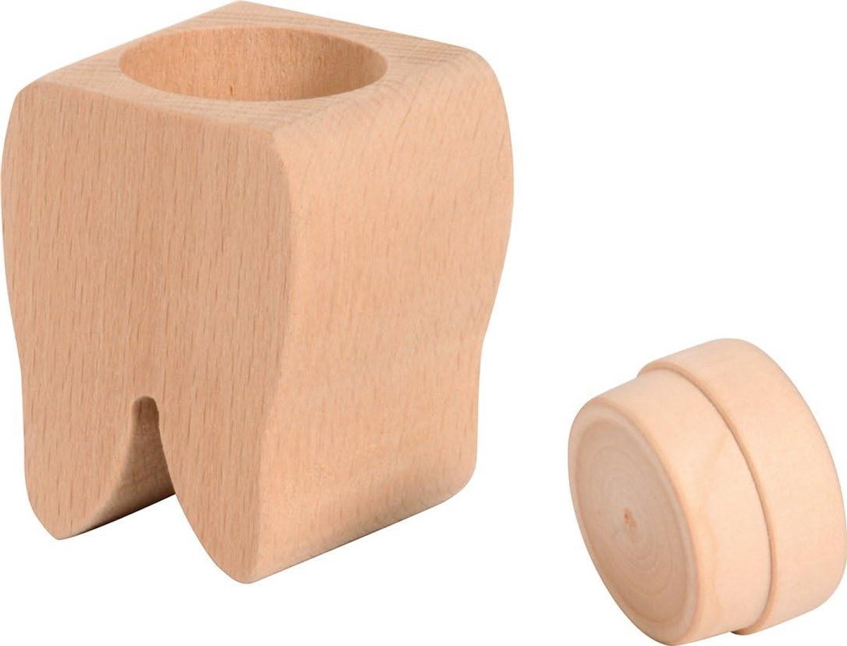 Tanden Doosje - Melktand Doosje - Herinneringen Bewaren - Houten Behuizing - 4 x 4 x 6 cm - Natuurlijk