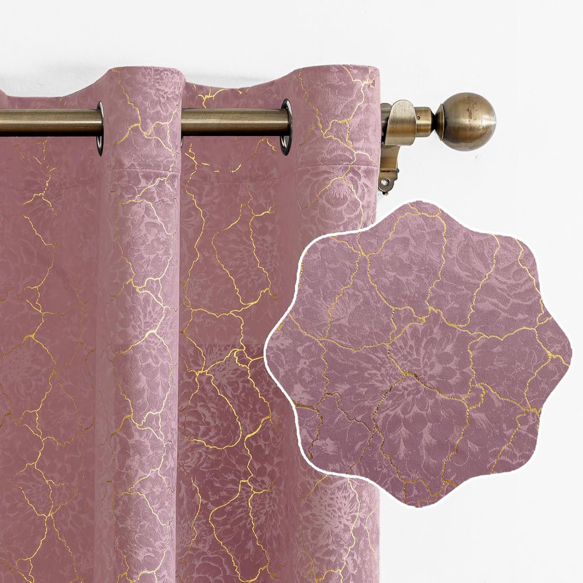 Set Van 2 Thermische Verduisterende Gordijnen, 140x300cm, Fluweel Warmte-Isolerende Gordijnen, Geschikt Voor Woonkamer Slaapkamer, Modern Design Met Oogjes, Roze