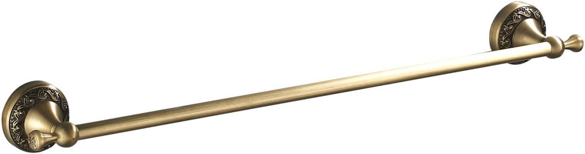 50 cm (20 inch) Handdoekstang Antiek Messing Prachtig Patroon Snijwerk Rail Enkele Handdoekhouder Organizer voor Badkamer Keuken Accessoires Wandgemonteerd, Geborsteld Brons
