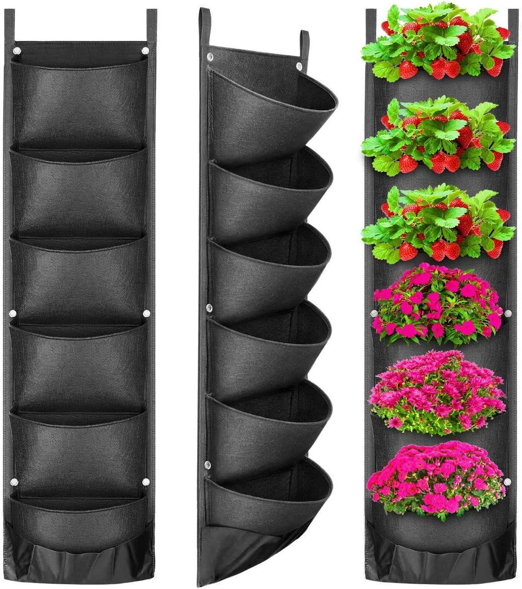 Zakken, 6 stuks; voor tuinplantjes; met ruime, diepe vakken; voor balkon, tuin, kantoor of als decoratie