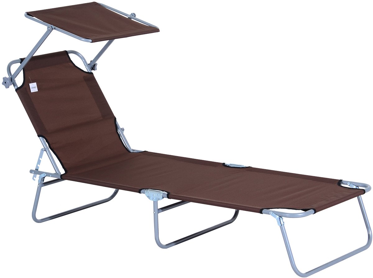 Ligbed - Tuin - Zonnebed - Ligstoel - Loungebed - Weerbestendig - Verstelbaar - Buiten - Opklapbaar - Bruin