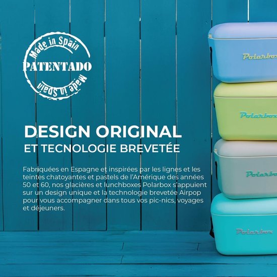 Koeltas lunchbox 6 liter blauw met gele containers geïsoleerd lichtgewicht draagtas voor werk school picknick — afbeelding 2